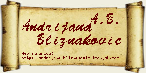 Andrijana Bliznaković vizit kartica
